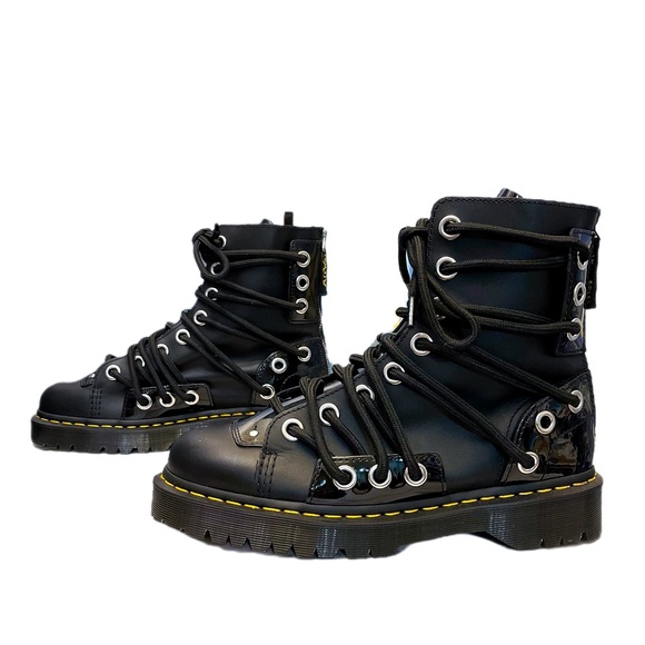 Dr. Martens Daria Bex Boots Grommets Leather Ankle Lucido Patent Lamper 11 EUC - Picture 5 of 9